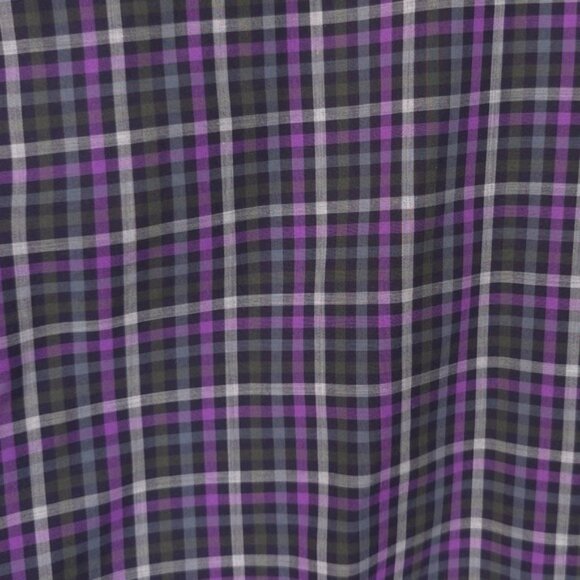 St. Croix ITALY🇮🇹MADE Men's Shirt Plaid Check Size LARGE Purple Black Cotton - Picture 9 of 9